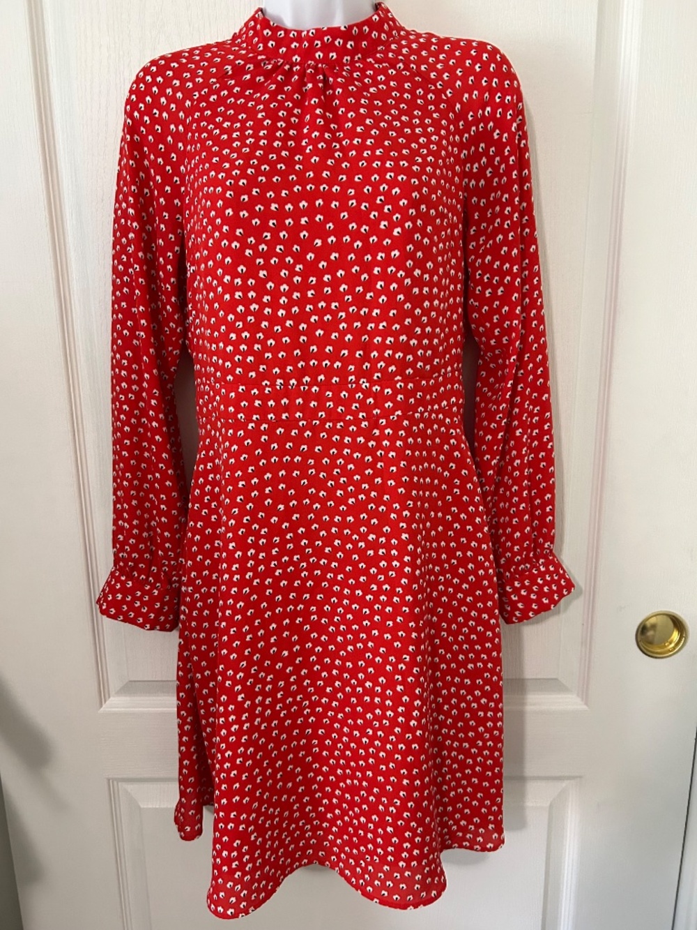 Banana Republic Red Dress Long Sleeve Preppy Classic